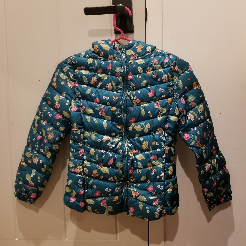 NWT Zara floral puffer jacket